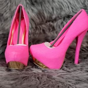 Pink pump heels